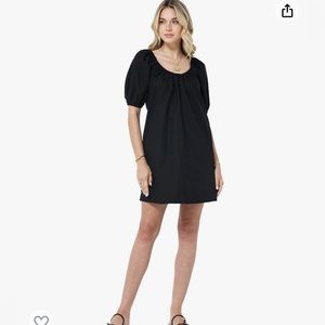 Daani puff sleeve linen dress